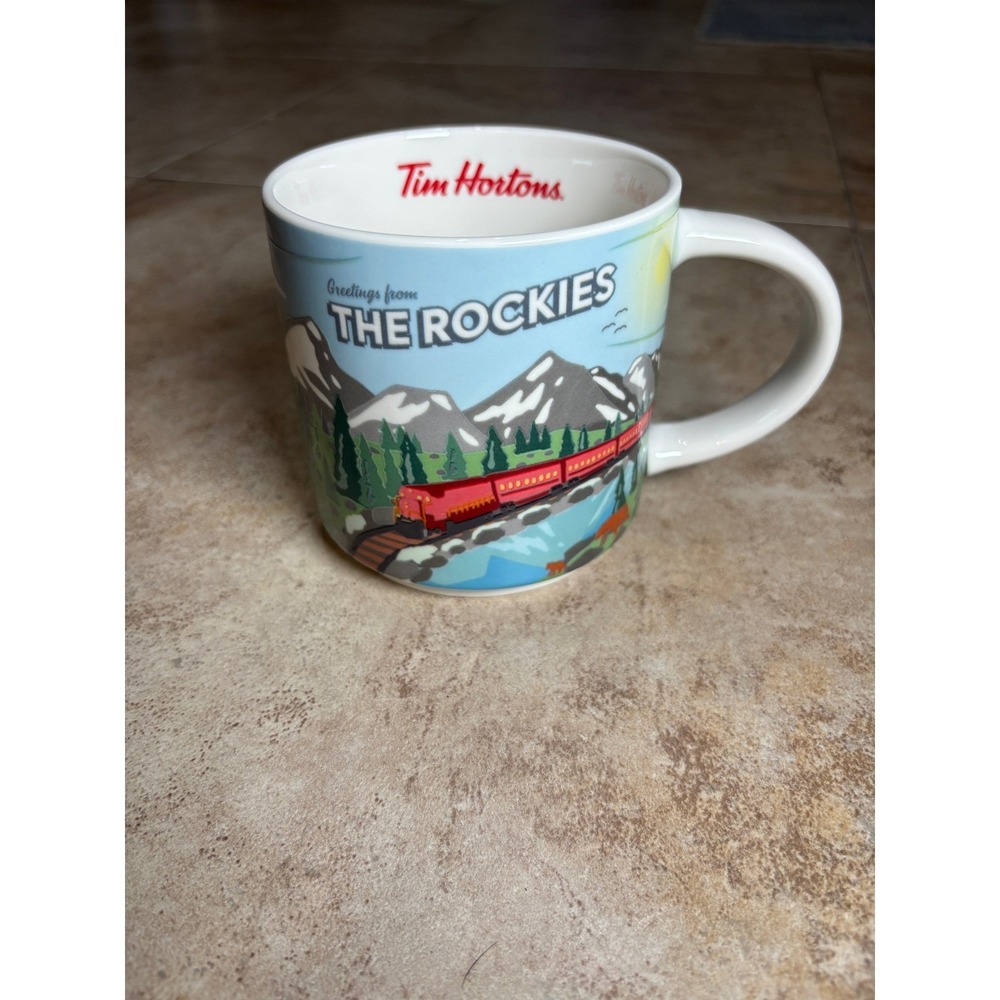 Tim Hortons Tims Canada Collection The Rockies Mountain Train 2026 Coffee Mug